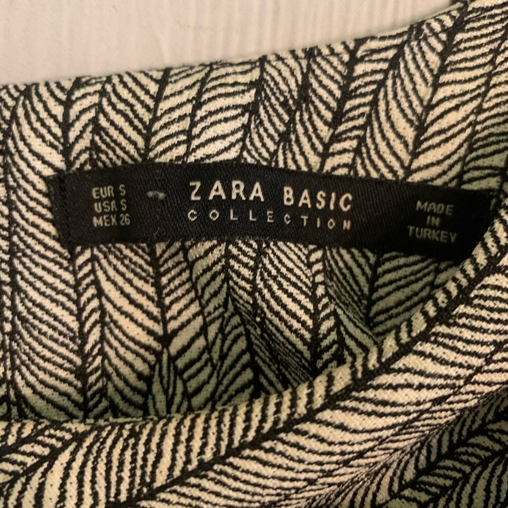 Zara Basic Size Small Feather Pattern Dress - image 7